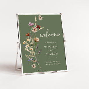 Poster Sage Boho Fleur Sauvage Mariage de Bienvenue