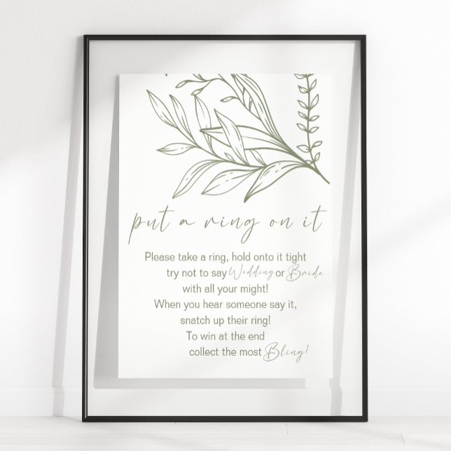 Poster Sage Boho Fleurs Poser Une Bague Sur Le Jeu (Créateur téléchargé)