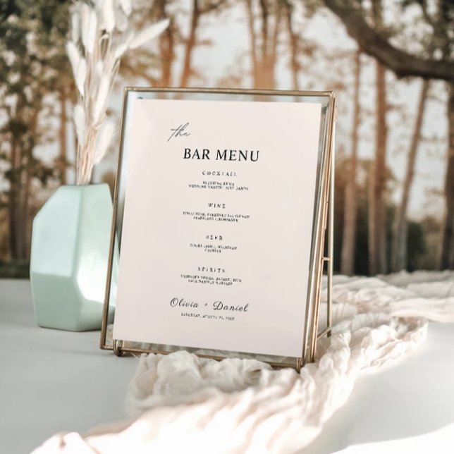 Poster Sage Boho Mariage Bar Menu Signer Modèle (Créateur téléchargé)