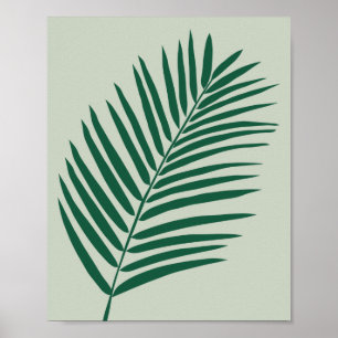 Poster Sage De Feuille De Palme Tropicale Vert Et Vert Ol