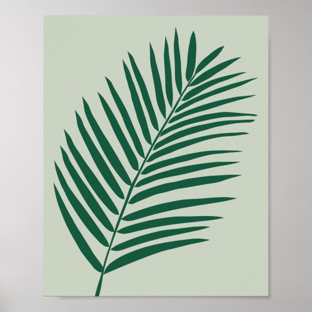 Poster Sage De Feuille De Palme Tropicale Vert Et Vert Ol (Devant)
