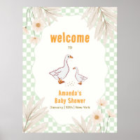 Sage Gingham Bohème Daisy Oie Bienvenue à la Baby