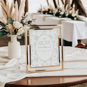 Poster Sage Gree Toile Floral Fête des mariées Vintage