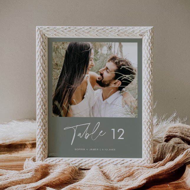 Poster SAGE Green Bohemian Photo Table Numéro 8x10 (Créateur téléchargé)