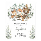 Sage Green Bois Animaux Baby shower Bienvenue
