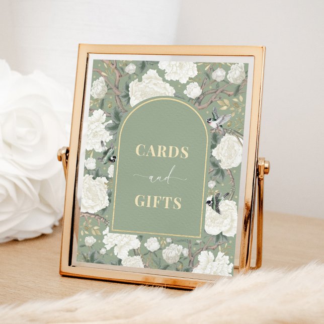 Poster Sage Green Cartes & Cadeaux Élégant signe chinois (Créateur téléchargé)