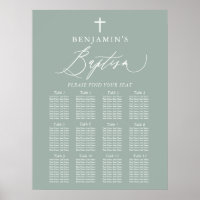 Sage Green Cross Boy Baptism Sise Graphique de siè