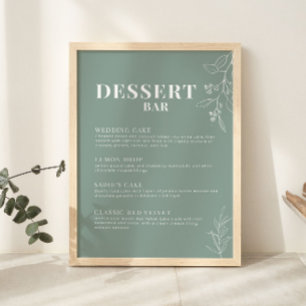 Poster Sage Green Dessert Bar Mariage Sign
