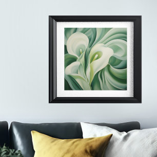 Poster Sage Green Floral Semi-Abstrait