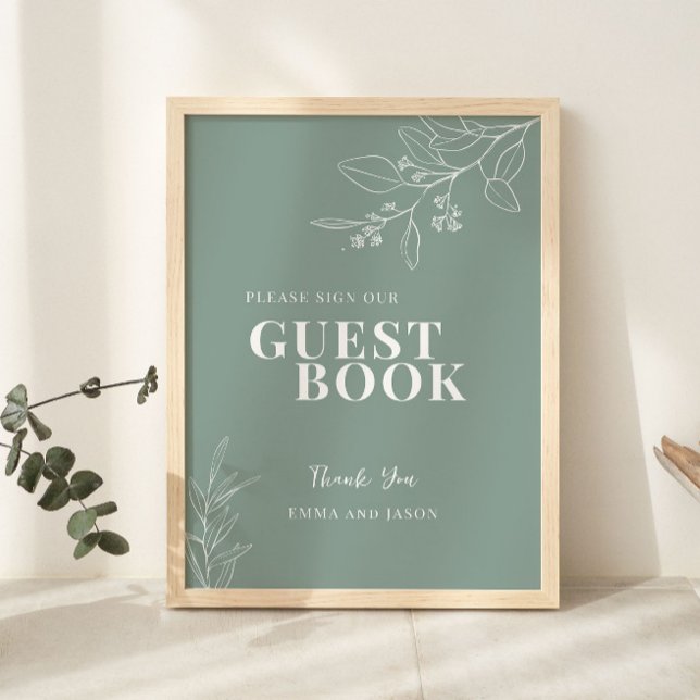 Poster Sage Green Livre d'Invitation Mariage (Créateur téléchargé)