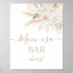 Poster Sage Green Tropical Mimosa Bar signe