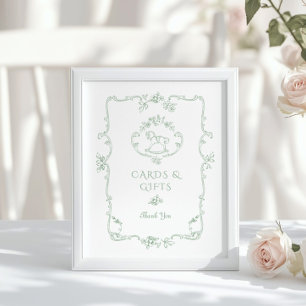 Poster Sage Rocking cheval Chinoiserie Cartes et cadeaux