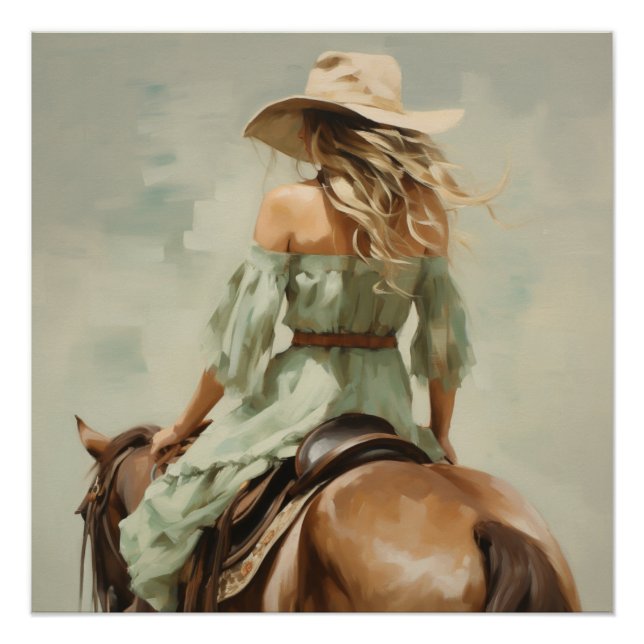 Poster Sage Saddle : Cowgirl Wall Art (Devant)