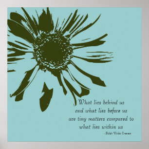 Poster Sage Vert et bleu Inspirationnel Floral