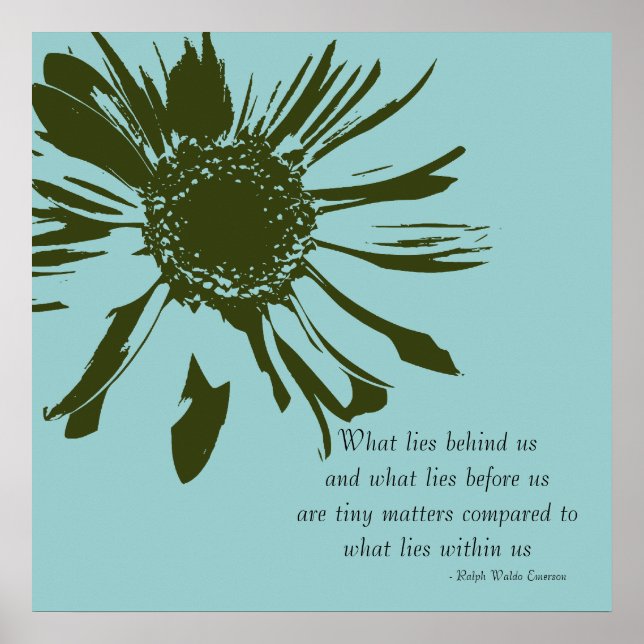 Poster Sage Vert et bleu Inspirationnel Floral (Devant)