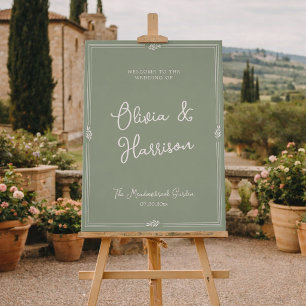 Poster Sage Vert Olive Ancienne Fortune Jardin Mariage Bi