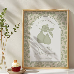 Poster Sage Vert Parfait Pear Fête des mariées Favoriser 
