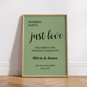 Poster Sage Vert Rien de Fantaisiste Juste Amour Mariage 