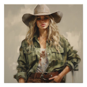 Poster Sagebrush Hues : Cowgirl Wall Art