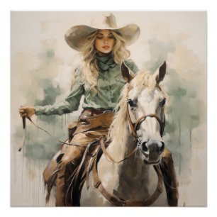 Poster Sagebrush Saddle : Cowgirl Wall Art