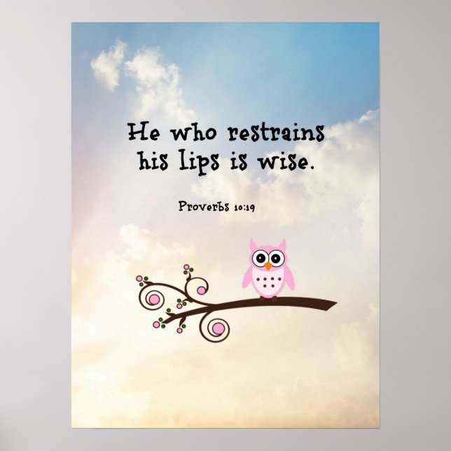 Poster Sagesse - Proverbes 10:19 (Devant)