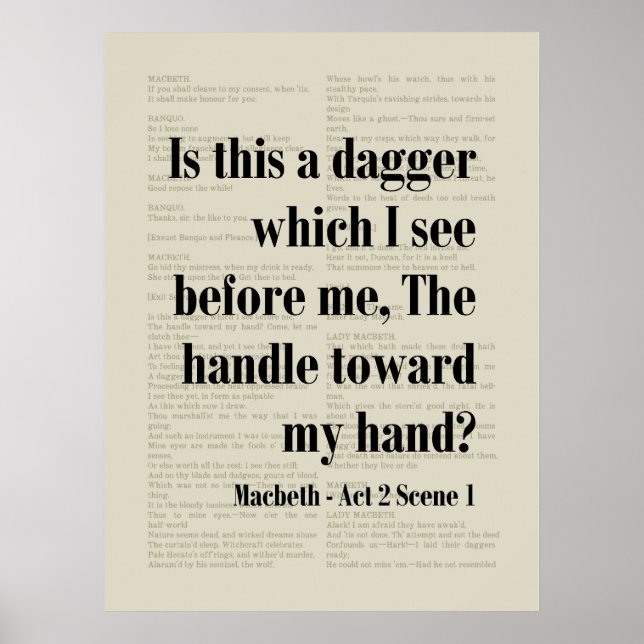 Poster S'agit-il d'une citation de Macbeth Shakespeare Da (Devant)