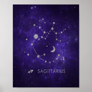 Poster Sagittaire pourpre zodiaque Horoscope astrologiq