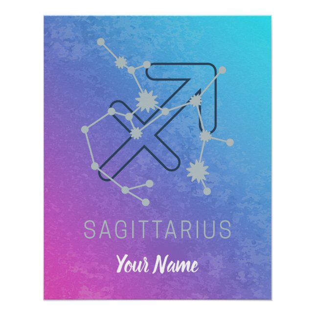 Poster Sagittaire Zodiaque Horoscope Star Constellation (Devant)
