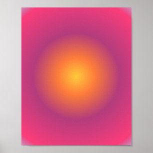 Poster Sagittarius Aura Gradient Zodiac, Jaune Violet