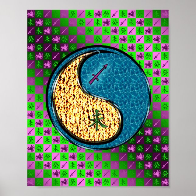 Poster Sagittarius & Chèvre d'eau (Devant)