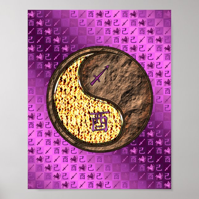 Poster Sagittarius & Earth Rooster (Devant)