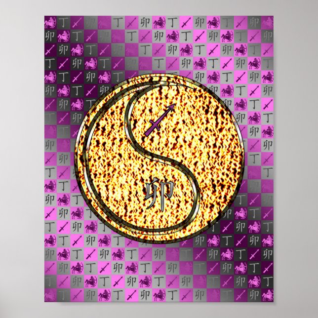 Poster Sagittarius et Rabbit de feu (Devant)