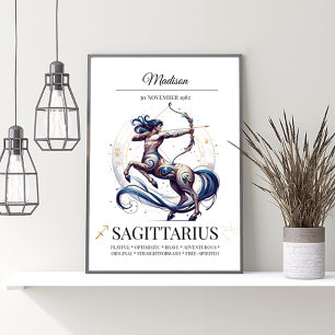 Poster Sagittarius Personnalisé Elégant Zodiac Aquarelle