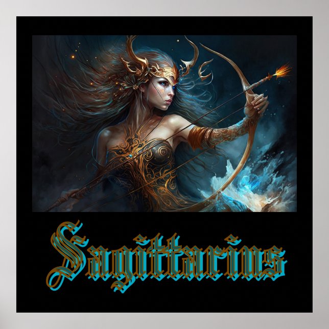 Poster Sagittarius signe zodiaque (Devant)