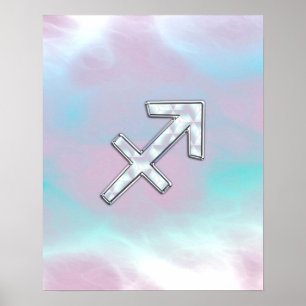 Poster Sagittarius Zodiac signe sur Mère de style perle