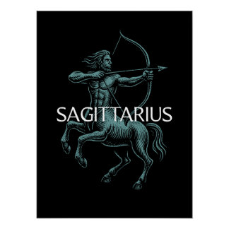 Poster Sagittarius Zodiac – Vintage Centaur Archer 