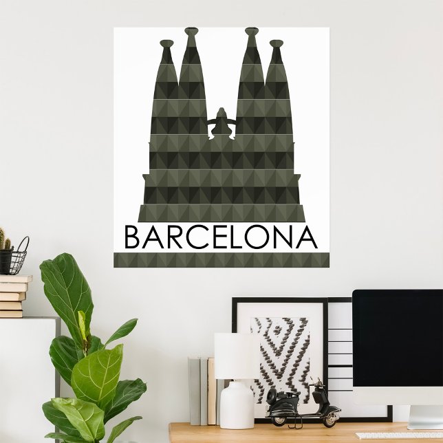 Poster Sagrada Familia Barcelona Skyline (Créateur téléchargé)