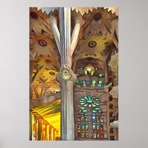 Poster Sagrada Familia. Intérieur. Affichage 11.