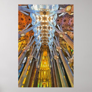 Poster Sagrada Familia. Intérieur. Vue 21.