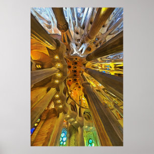 Poster Sagrada Familia. Intérieur. Vue 26.