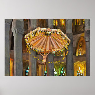 Poster Sagrada Familia. Intérieur. Vue 4.