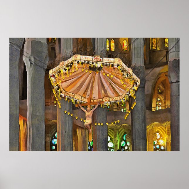 Poster Sagrada Familia. Intérieur. Vue 4. (Devant)