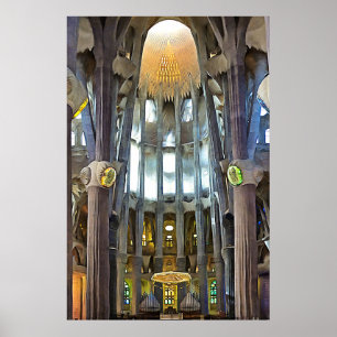 Poster Sagrada Familia. Intérieur. Vue 6.