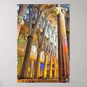 Poster Sagrada Familia. Intérieur. Vue 9.