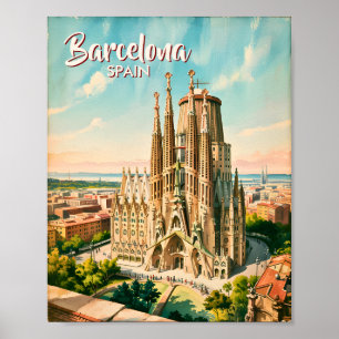 Poster Sagrada Familia personnalisée Barcelone Voyage Aqu