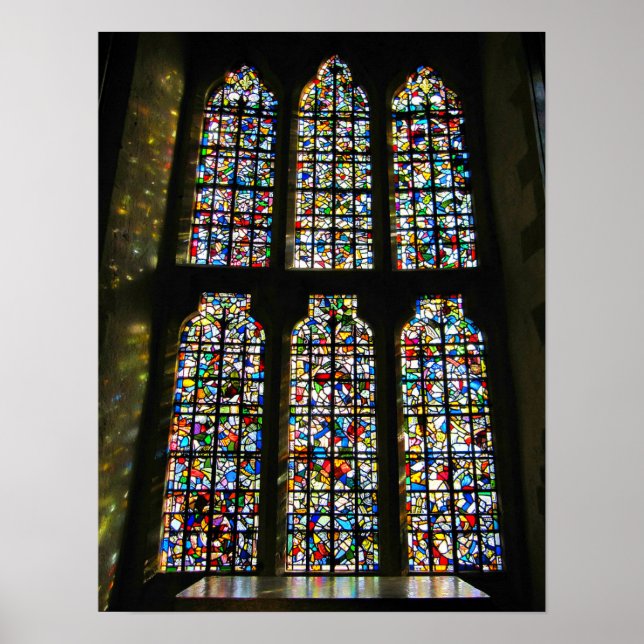 Poster Sagrada Familia Vitrages Barcelone Photographie (Devant)
