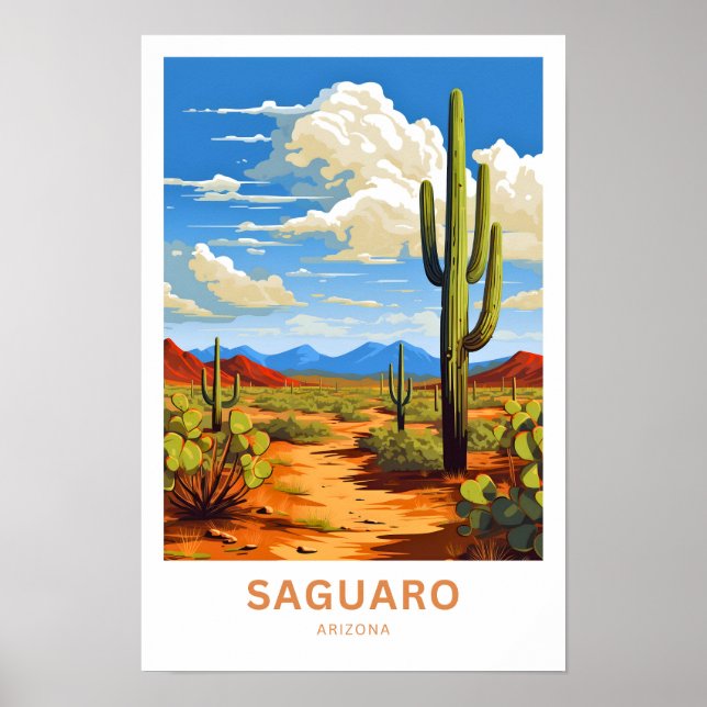 Poster Saguaro Arizona Imprimer Voyage (Devant)