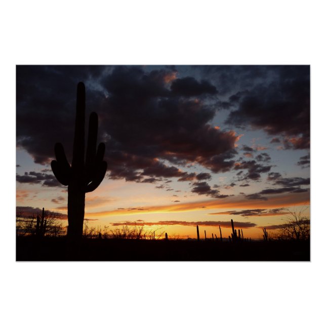 Poster Saguaro Sunset III Arizona Desert Paysage (Devant)