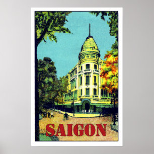 Poster Saigon, Ho chi minh, Vietnam, voyage vintage