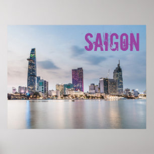 Poster Saigon (Ho Chi Minh Ville) HCMC Viêt Nam souvenir